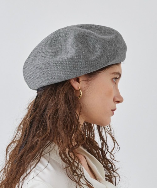 「Chapeau d' O」 ベレー帽 M/57.5cm ブラック レディース_画像8