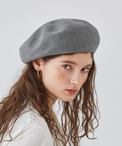 「Chapeau d' O」 ベレー帽 M/57.5cm ブラック レディース_画像9