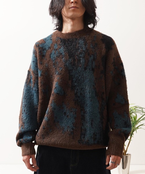 セーター ニット アブストラクト柄 シャギーニット / Abstract Pattern