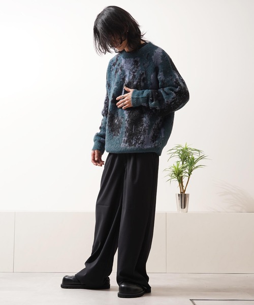 セーター ニット アブストラクト柄 シャギーニット / Abstract Pattern