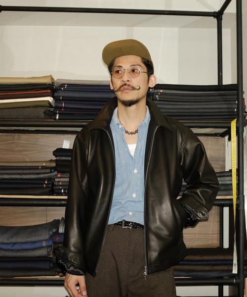 革ジャン　羊皮100% FIDELITY（フィデリティ） 革ジャン ライダース LAMB LEATHER ZIP