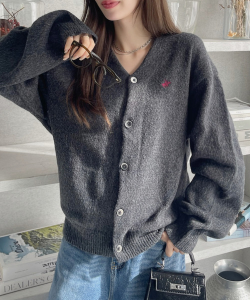 「BEVERLY HILLS POLO CLUB」 ニットカーディガン FREE ベージュ メンズ_画像5