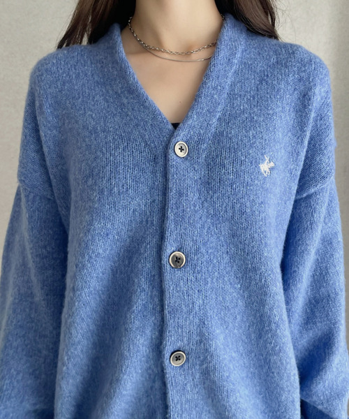 「BEVERLY HILLS POLO CLUB」 ニットカーディガン FREE ベージュ メンズ_画像7