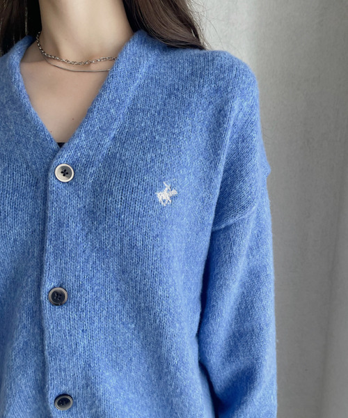 「BEVERLY HILLS POLO CLUB」 ニットカーディガン FREE ベージュ メンズ_画像8