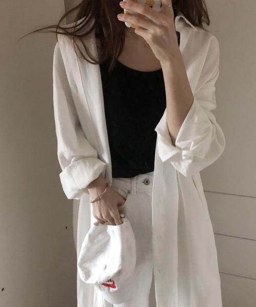 「VIBGYOR」 「lulufa」シャツワンピース FREE ライトブルー レディース_画像5