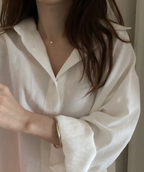 「VIBGYOR」 「lulufa」シャツワンピース FREE ライトブルー レディース_画像6