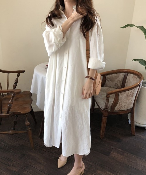 「VIBGYOR」 「lulufa」シャツワンピース FREE ライトブルー レディース_画像7