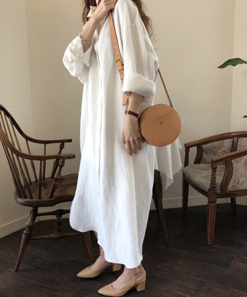 「VIBGYOR」 「lulufa」シャツワンピース FREE ライトブルー レディース_画像8