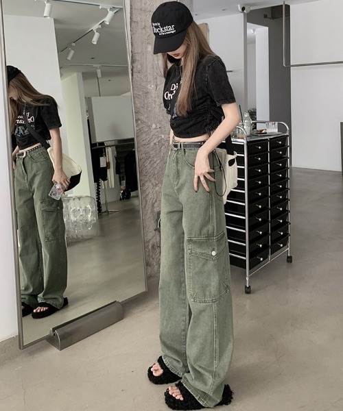 「Ressaca」 カーゴパンツ L カーキ レディース_画像3