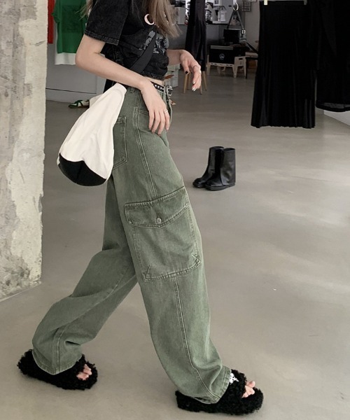 「Ressaca」 カーゴパンツ L カーキ レディース_画像6