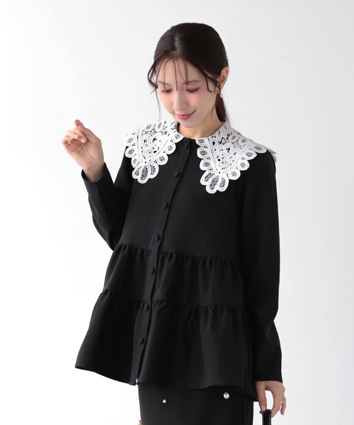 Fit more（フィットモア） バテンレース衿トップス レディース