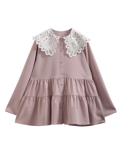 Fit more（フィットモア） バテンレース衿トップス レディース
