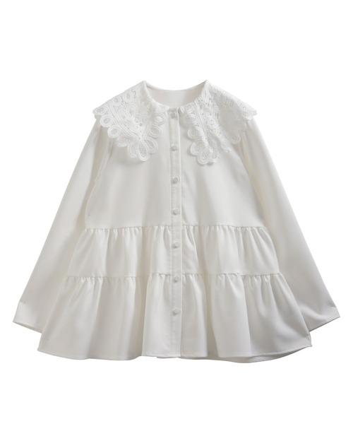 Fit more（フィットモア） バテンレース衿トップス レディース