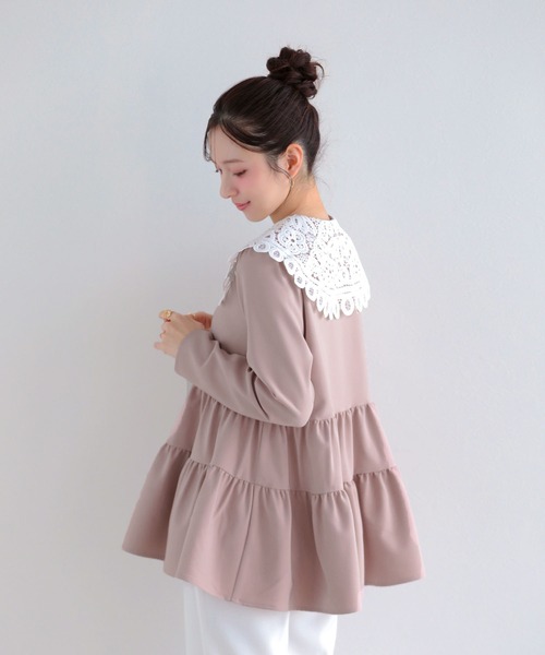 Fit more（フィットモア） バテンレース衿トップス レディース