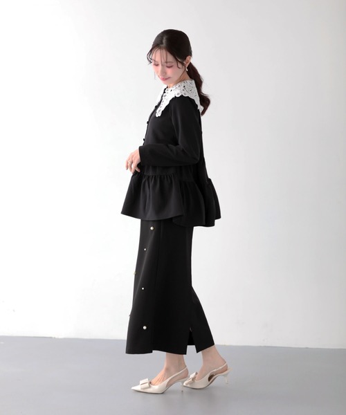 Fit more（フィットモア） バテンレース衿トップス レディース