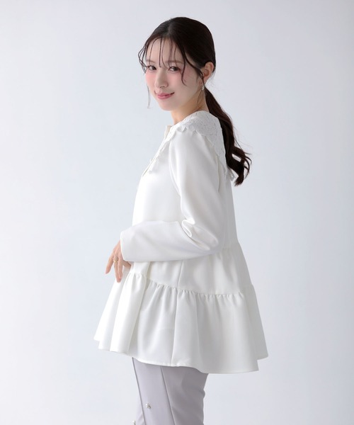 Fit more（フィットモア） バテンレース衿トップス レディース