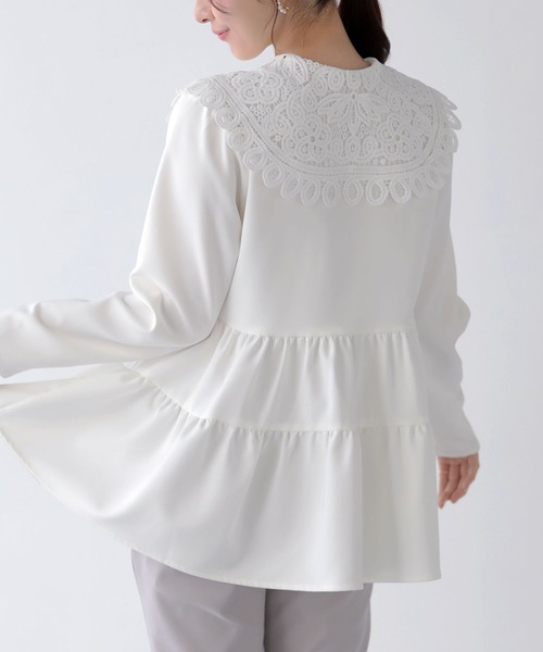 Fit more（フィットモア） バテンレース衿トップス レディース