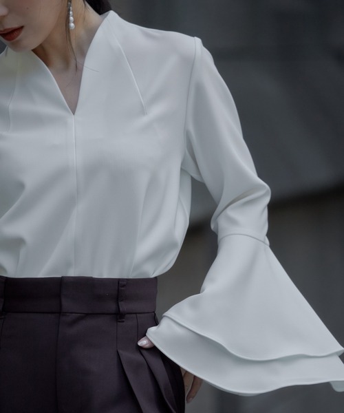 「anuans」 長袖ブラウス FREE ブラック レディース_画像3