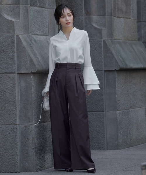 「anuans」 長袖ブラウス FREE ブラック レディース_画像4