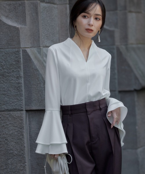 「anuans」 長袖ブラウス FREE ブラック レディース_画像7