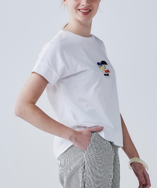 STUDIO PICONE（スタジオピッコーネ） tシャツ ビーズ刺繍UV冷感プル