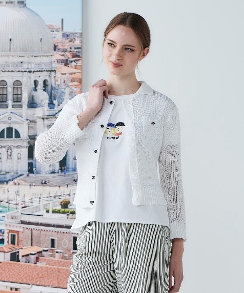 STUDIO PICONE（スタジオピッコーネ） tシャツ ビーズ刺繍UV冷感プル