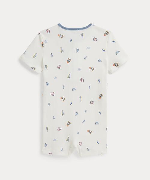 ベビー Polo ベア コットン ヘンリーネック ショートオールの画像