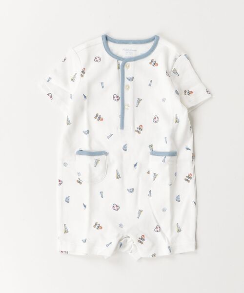 ベビー Polo ベア コットン ヘンリーネック ショートオールの画像