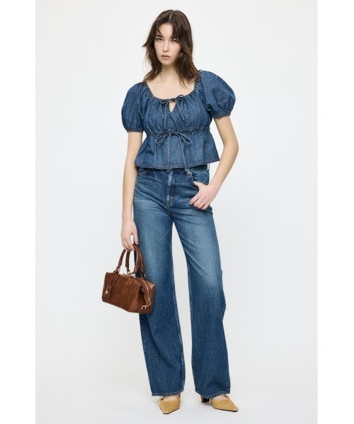 MOUSSY（マウジー） ブラウス シャツ 半袖 「26年SS新作」DENIM PUFF
