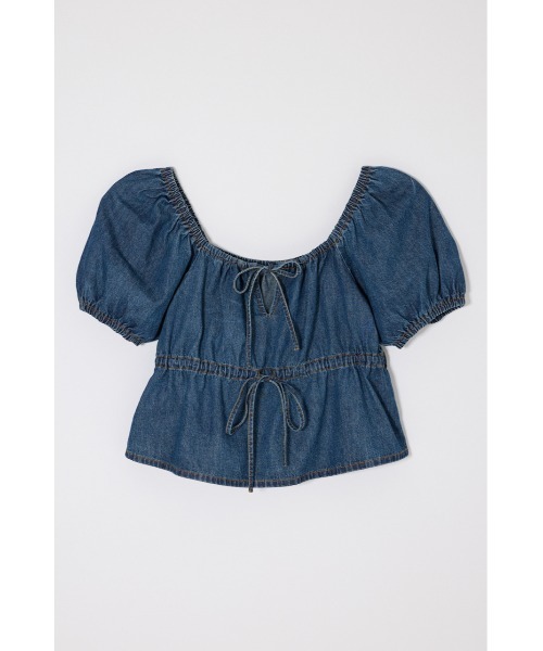 moussy DENIM PUFF SLEEVE ブラウス ワンウォッシュシャツ MOUSSY | DENIM PUFF ブラウス (シャツ・ブラウス ) |SHEL'TTER WEBSTORE