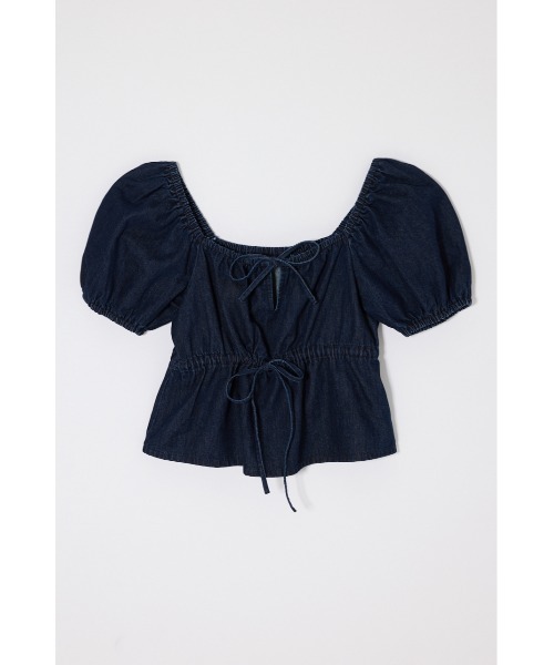 MOUSSY（マウジー） ブラウス シャツ 半袖 「26年SS新作」DENIM PUFF
