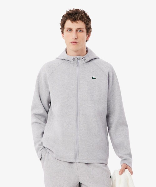 Lacoste グレー フルジップ パーカー LACOSTE（ラコステ） パーカー ダブルフェイススウェットジップ