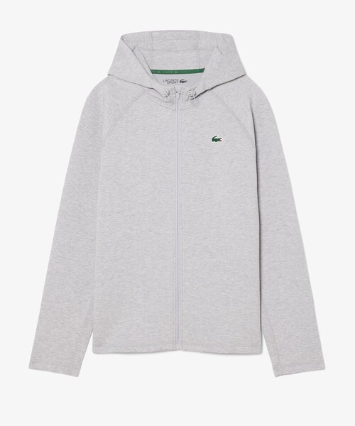 LACOSTE ダブルジップパーカー　グレー　S フランス　刺繍　ワニ LACOSTE（ラコステ） パーカー ダブルフェイススウェットジップ