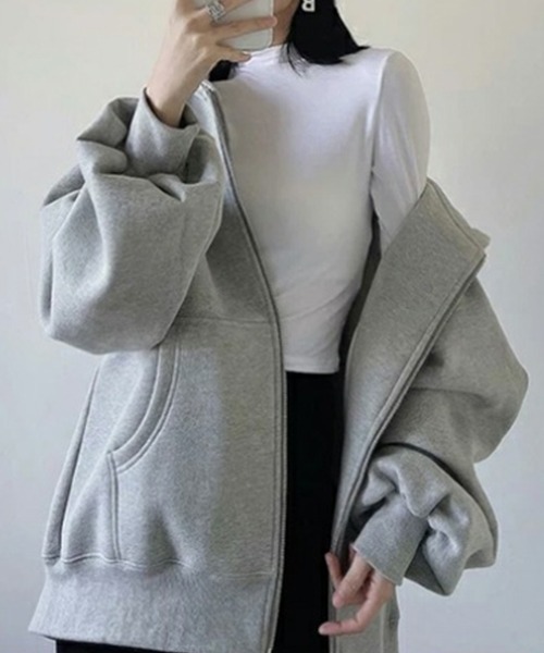 「SEN TOKYO」 ジップアップパーカー M グレー レディース_画像7