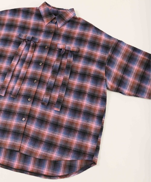 「WC」 長袖ネルシャツ FREE グリーン レディース_画像5