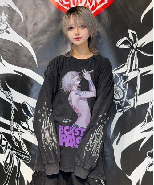 マザリ Back Stage コラボシャツ 黒 BACKSTAGE PASS（バックステージパス） tシャツ 「黒野京×BACKSTAGE