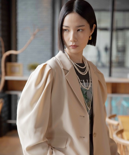 LEPSIM（レプシィム） コート アウター 「オフィスライン」袖ギャザー 