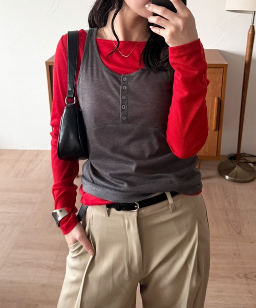 MUHET（ミュエータ） ヘンリーネック tシャツ 「set item」sheer