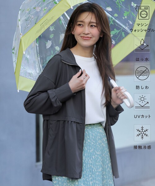 パーカー ラッシュガード ジップアップフーディー レディースの画像