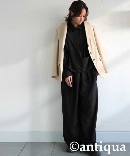 「antiqua」 オールインワン ONESIZE ブラック レディースの画像
