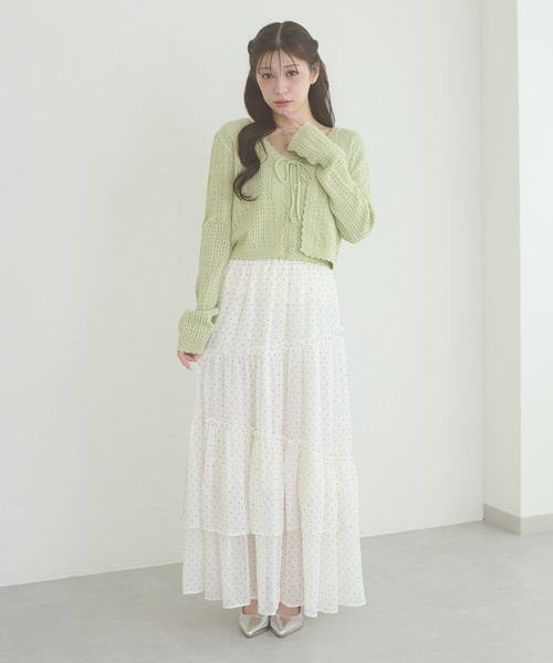 Ambre Neige（アンブルネージュ） カーディガン openwork knitting