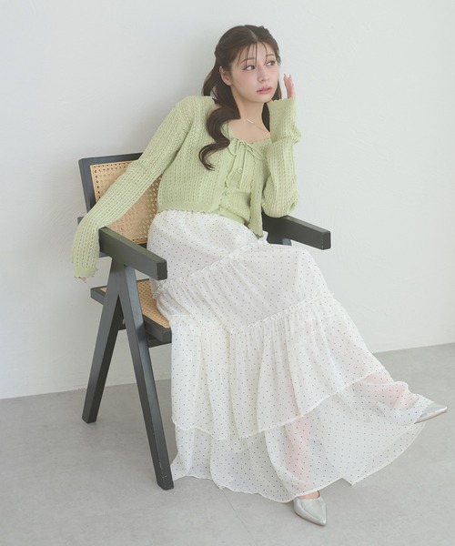 Ambre Neige（アンブルネージュ） カーディガン openwork knitting