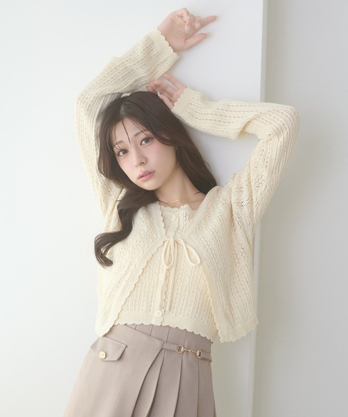 Ambre Neige（アンブルネージュ） カーディガン openwork knitting