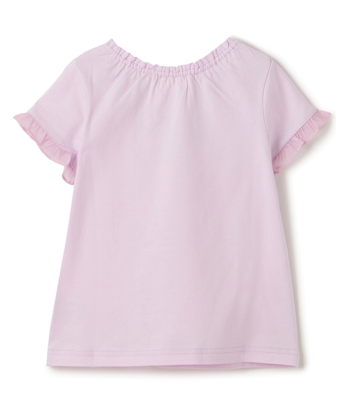 tシャツ ネックレス刺しゅう　袖フリル　半袖Tシャツ キッズ 子供服 女の子の画像