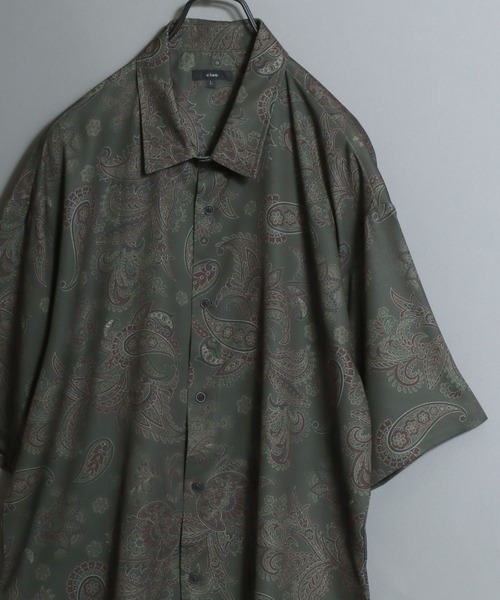 ANPAS（アンパス） シャツ 半袖 All-over patterned georgette fluid