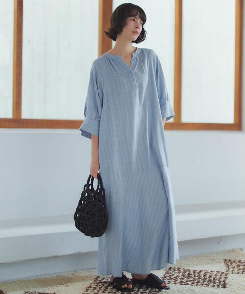 【タグ付き新品】ORGUE ロングワンピース OPAQUE.CLIP（オペークドットクリップ） ワンピース キーネックロング