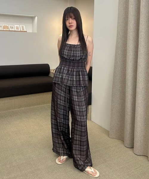 キャミソール Check Jacquard Camisoleの画像