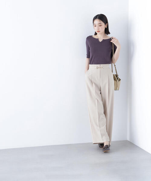 「NATURAL BEAUTY BASIC」 パンツ MEDIUM ライトグリーン レディース_画像8