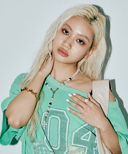 GOSSIP CLUB ネックレス クロスチャームパールネックレス レディース