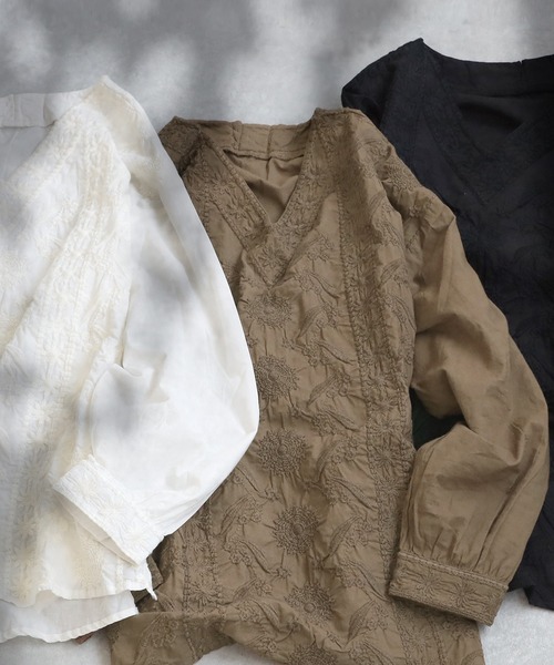 「antiqua」 長袖ブラウス ONESIZE ブラック レディース_画像9